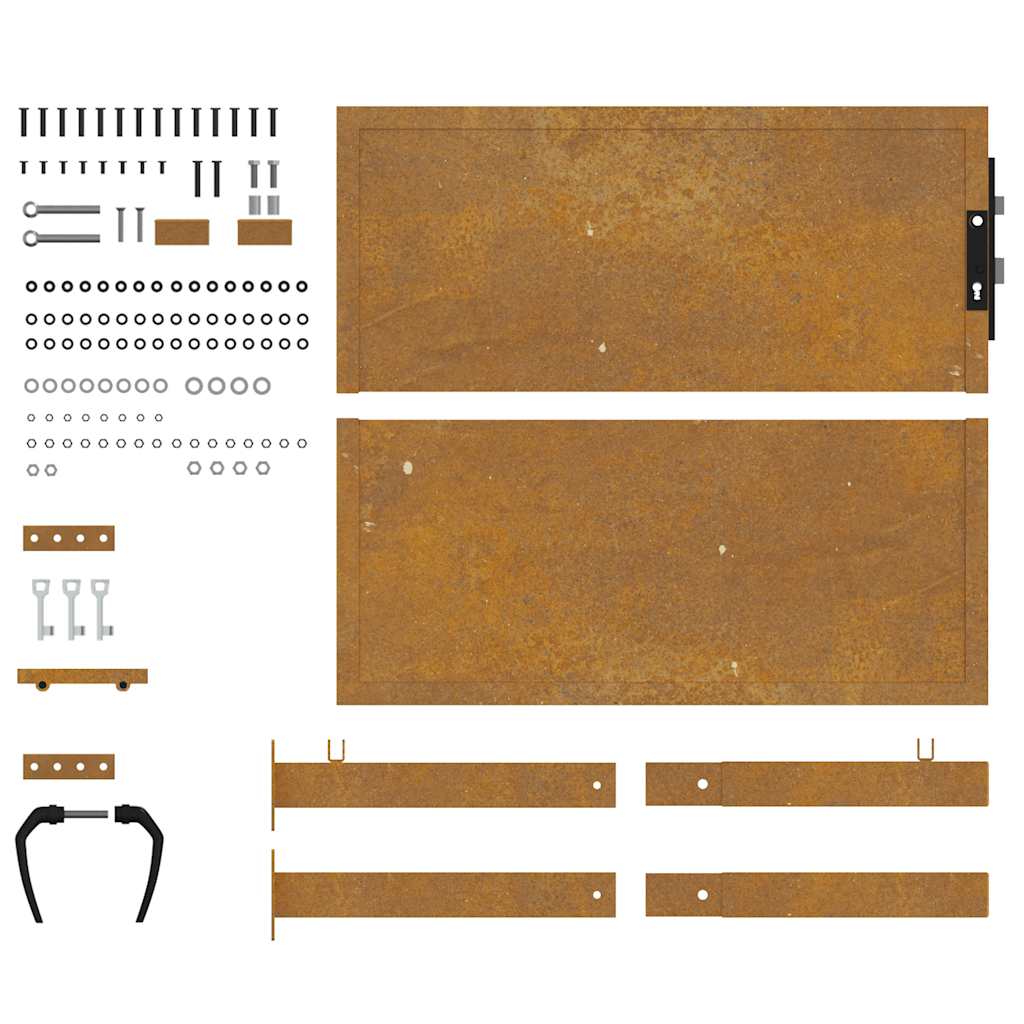 Cancello da giardino 100x100 cm in acciaio Corten | homemem39