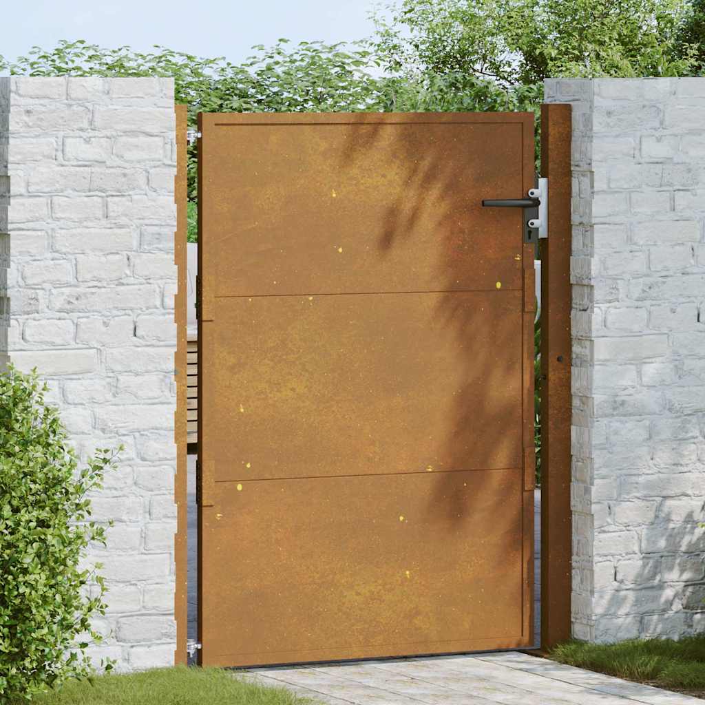 Cancello da Giardino 105x130 cm in Acciaio Corten - homemem39
