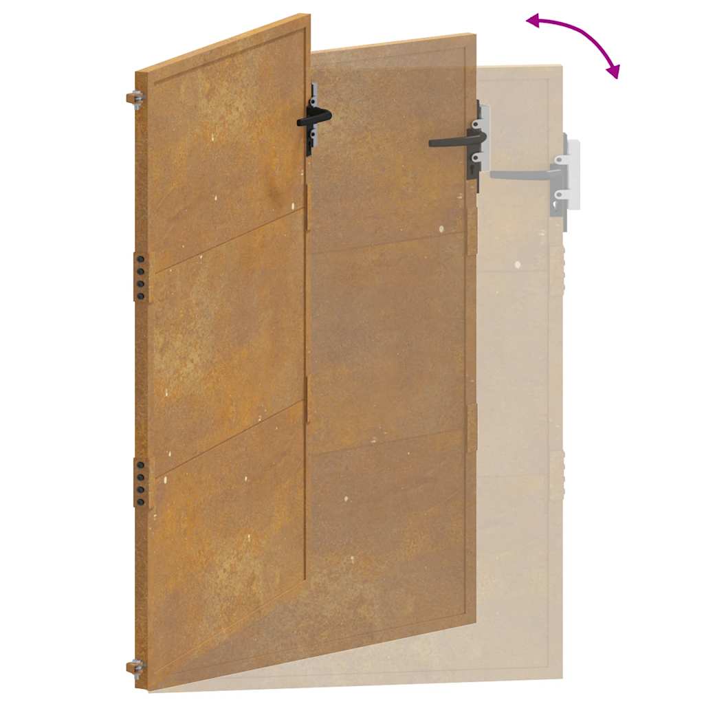 Cancello da Giardino 105x130 cm in Acciaio Corten - homemem39