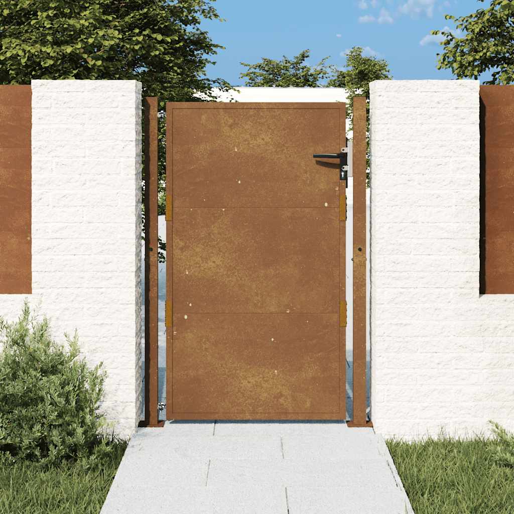 Cancello da Giardino 105x130 cm in Acciaio Corten - homemem39
