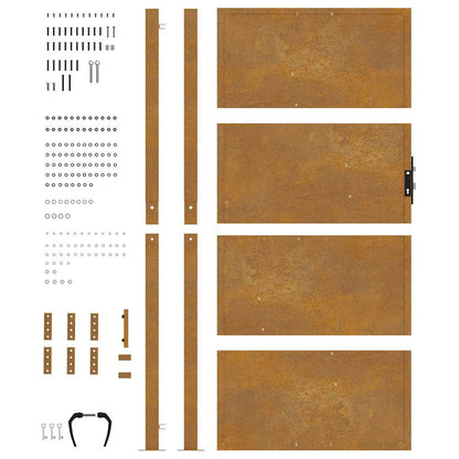 Cancello da giardino 100x200 cm in acciaio Corten | homemem39
