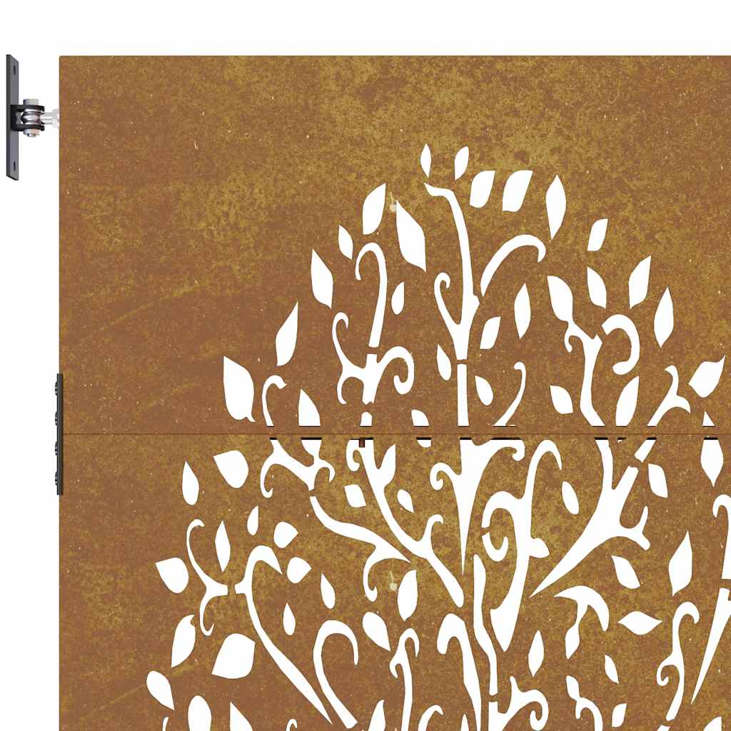 Cancello da giardino 85x75 cm in acciaio Corten con design ad albero | homemem39