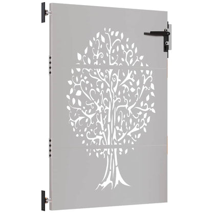 Cancello da giardino 85x125 cm in acciaio Corten con design ad albero | homemem39