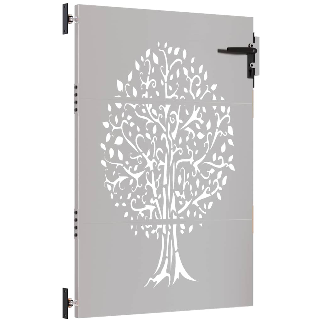 Cancello da giardino 85x150 cm in acciaio Corten con design ad albero | homemem39