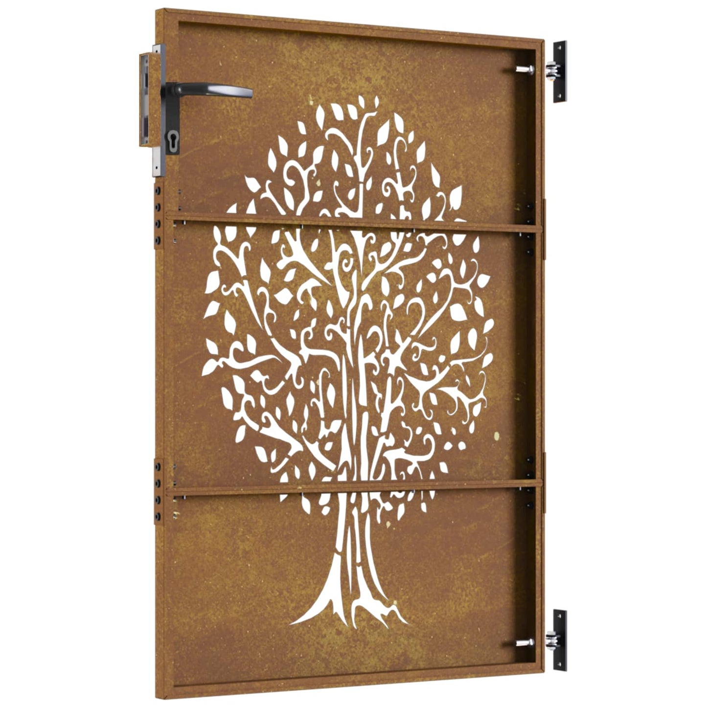 Cancello da giardino 85x150 cm in acciaio Corten con design ad albero | homemem39