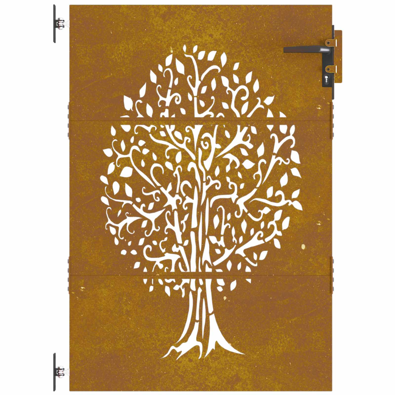 Cancello da giardino 85x150 cm in acciaio Corten con design ad albero | homemem39