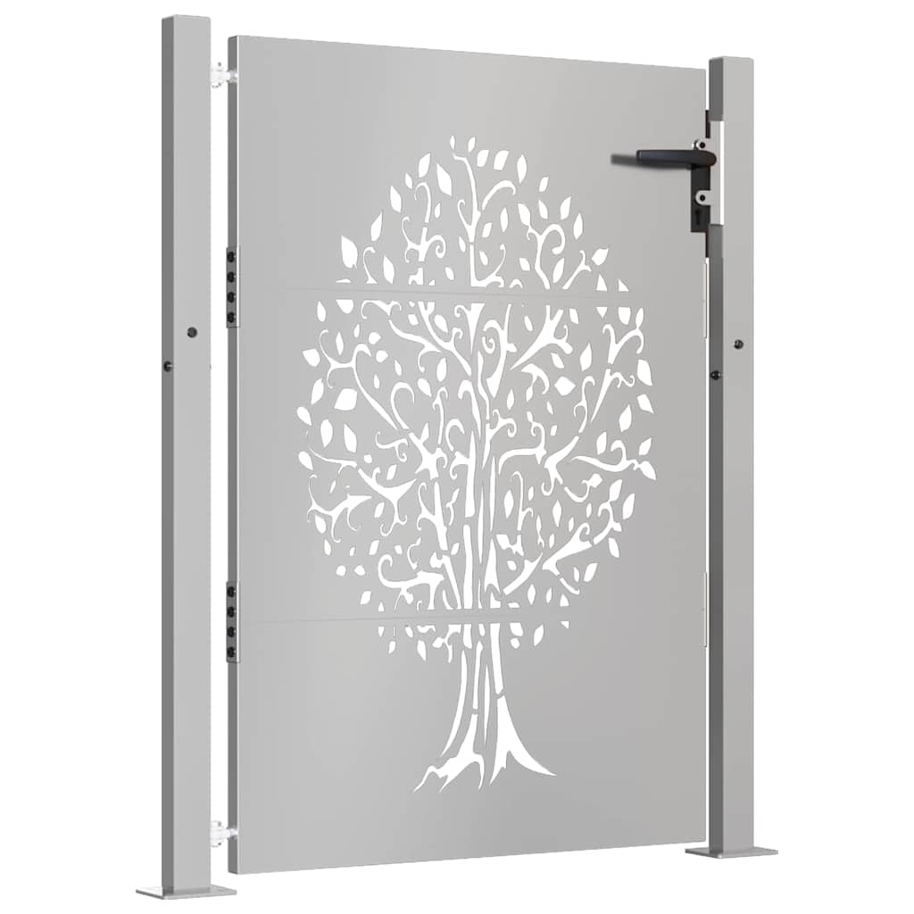 Cancello da giardino 100x150 cm in acciaio Corten con design ad albero | homemem39