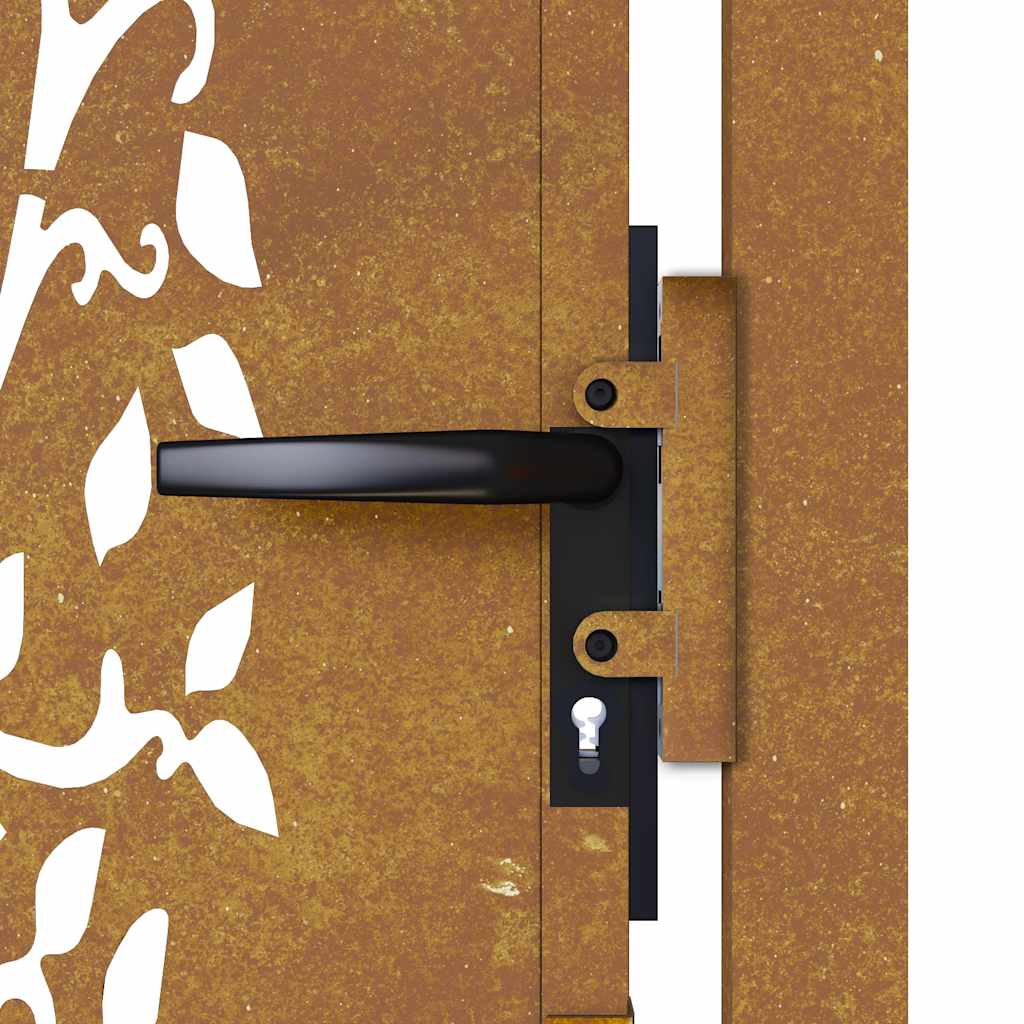 Cancello da giardino 100x175 cm in acciaio Corten con design ad albero | homemem39
