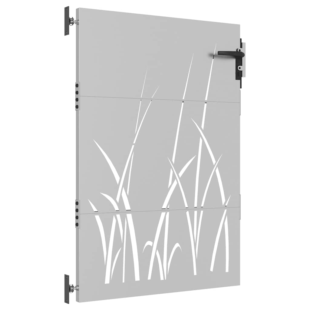 Cancello da giardino 85x150 cm in acciaio Corten con design erba | homemem39