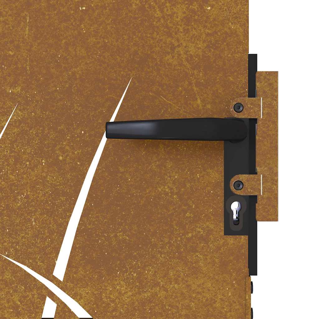 Cancello da giardino 85x150 cm in acciaio Corten con design erba | homemem39