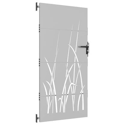 Cancello da giardino 85x175 cm in acciaio Corten con design erba | homemem39