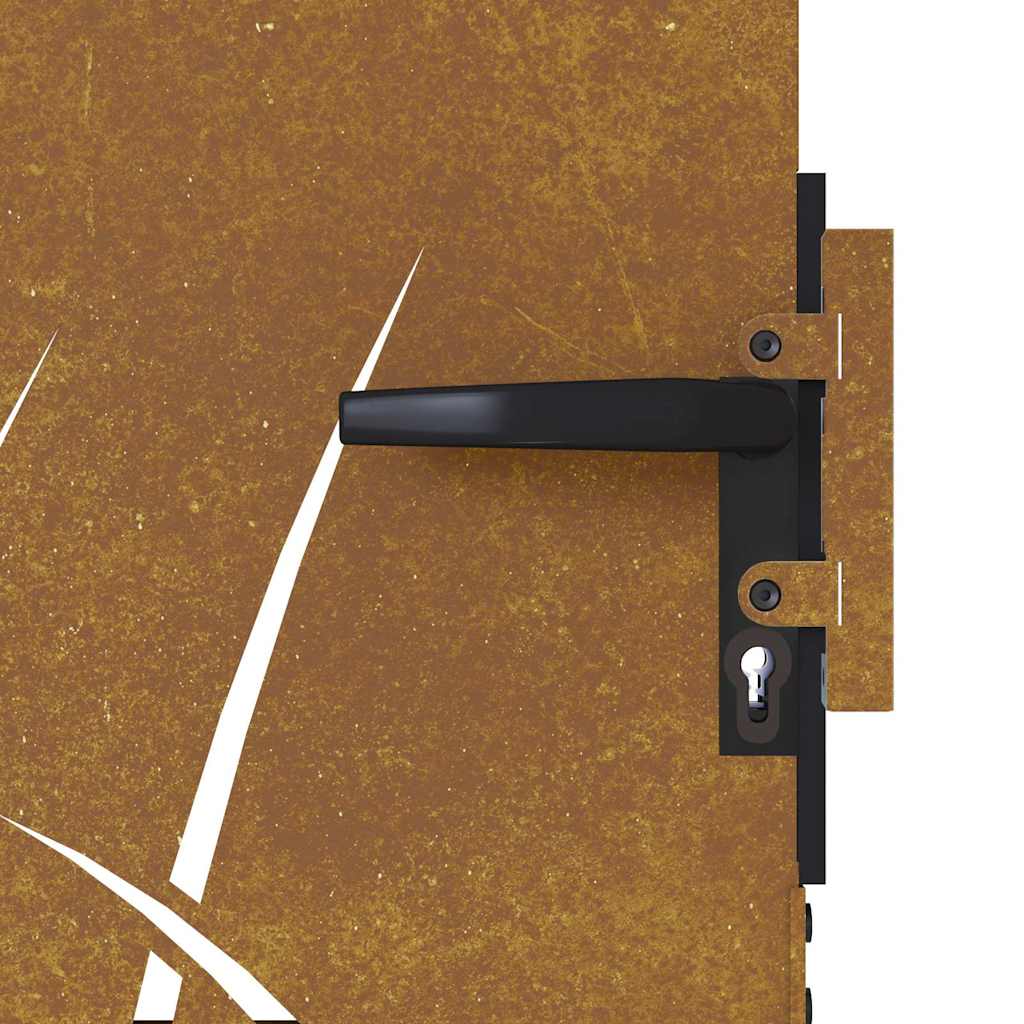 Cancello da giardino 100x150 cm in acciaio Corten con design erba | homemem39