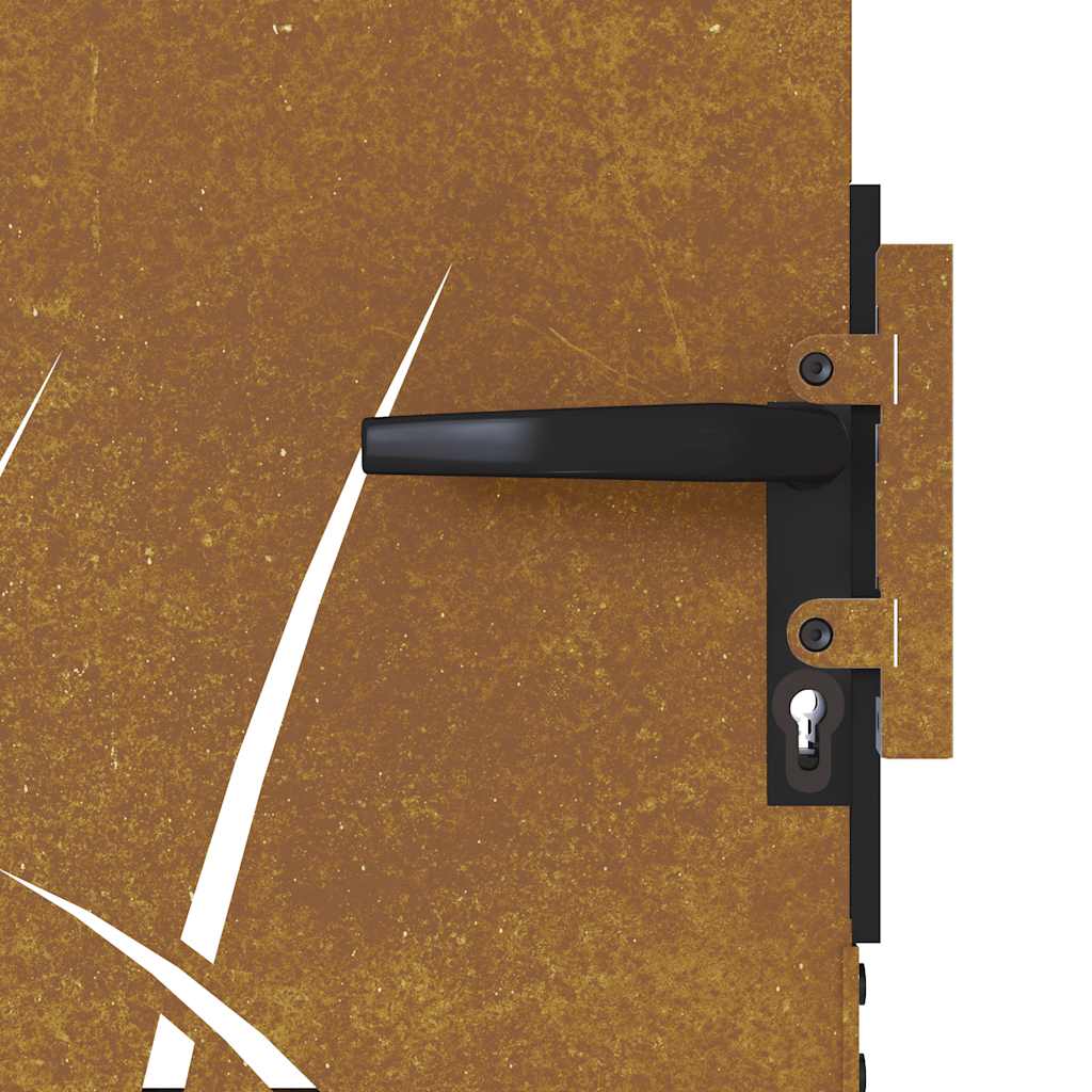 Cancello da giardino 100x175 cm in acciaio Corten con design erba | homemem39