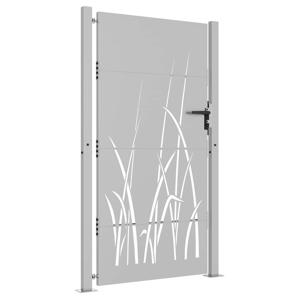 Cancello da giardino 100x200 cm in acciaio Corten con design erba