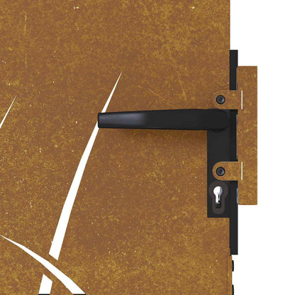 Cancello da giardino 100x200 cm in acciaio Corten con design erba | homemem39