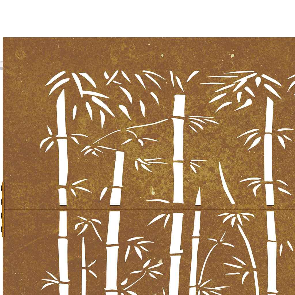 Cancello da giardino 85x75 cm in acciaio Corten e design in bambù | homemem39