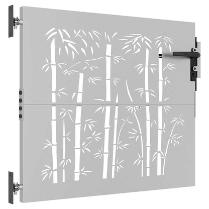 Cancello da giardino 85x100 cm in acciaio corten e bambù | homemem39