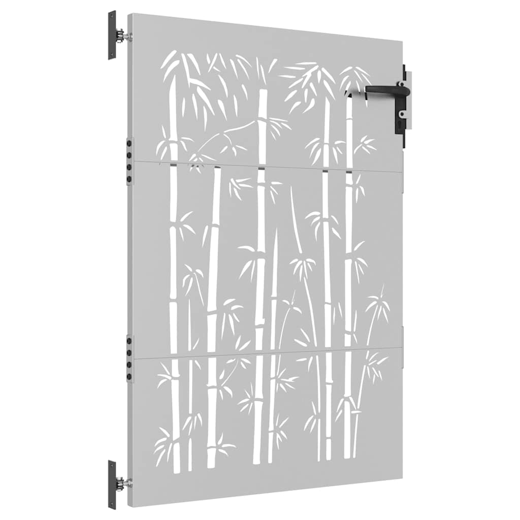 Cancello da giardino 85x150 cm in acciaio Corten e bambù | homemem39