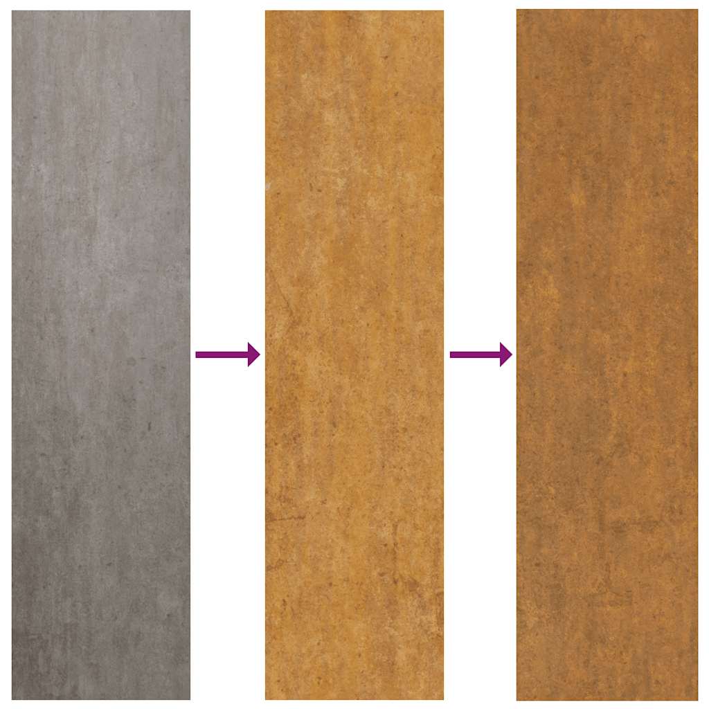 Cancello da giardino 100x75 cm in acciaio Corten e design in bambù | homemem39