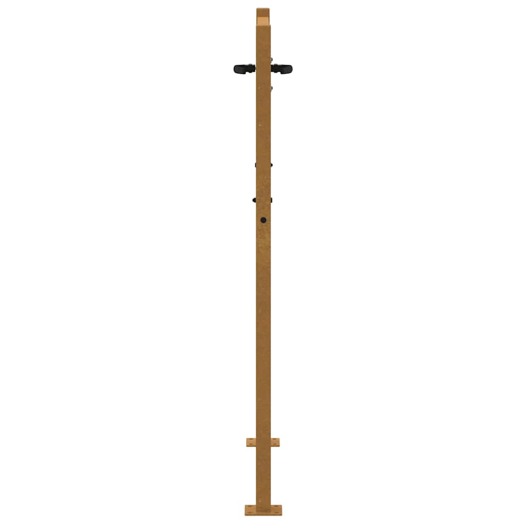 Cancello da giardino 100x150 cm in acciaio Corten e design in bambù | homemem39
