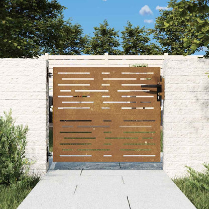 Cancello da giardino 85x75 cm in acciaio Corten design quadrato | homemem39