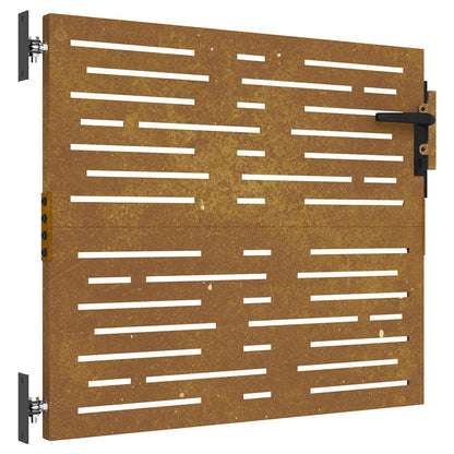 Cancello da giardino 85x100 cm in acciaio Corten design quadrato | homemem39