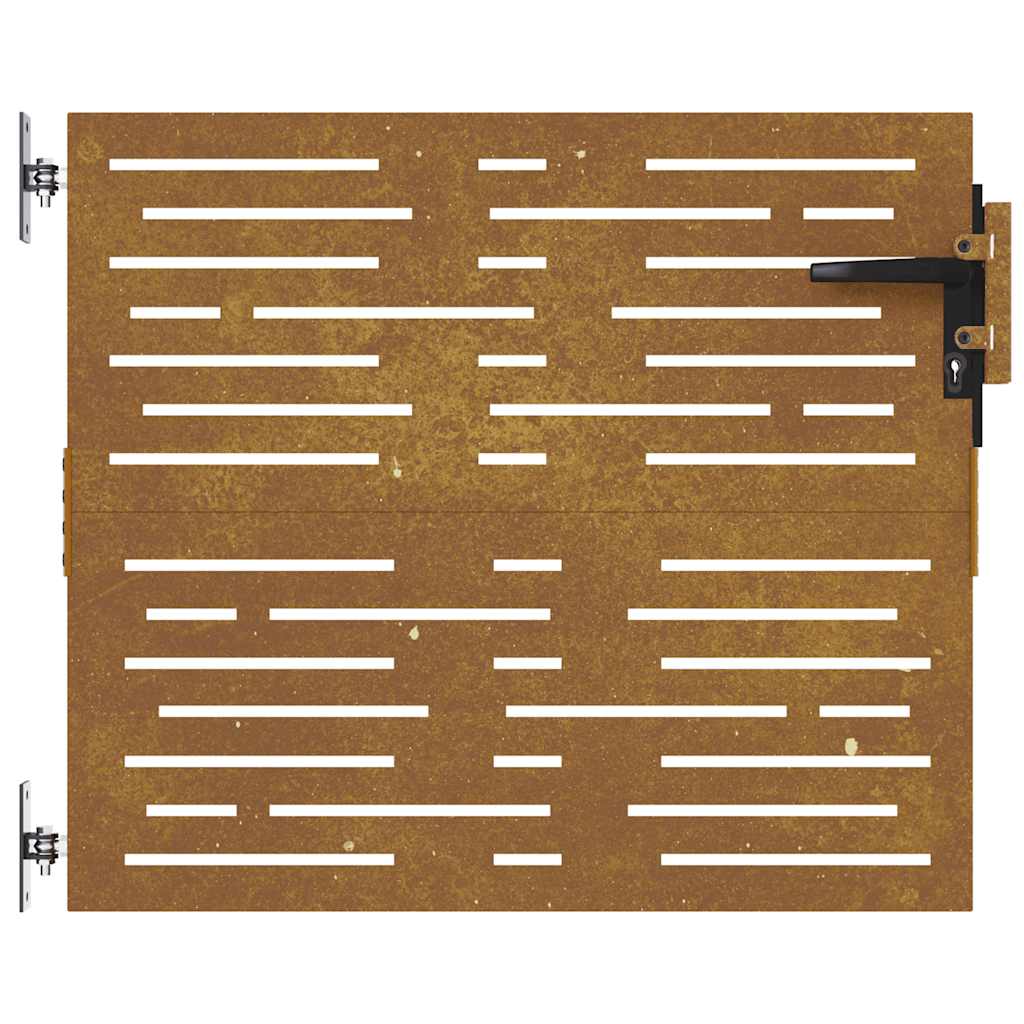 Cancello da giardino 85x100 cm in acciaio Corten design quadrato | homemem39