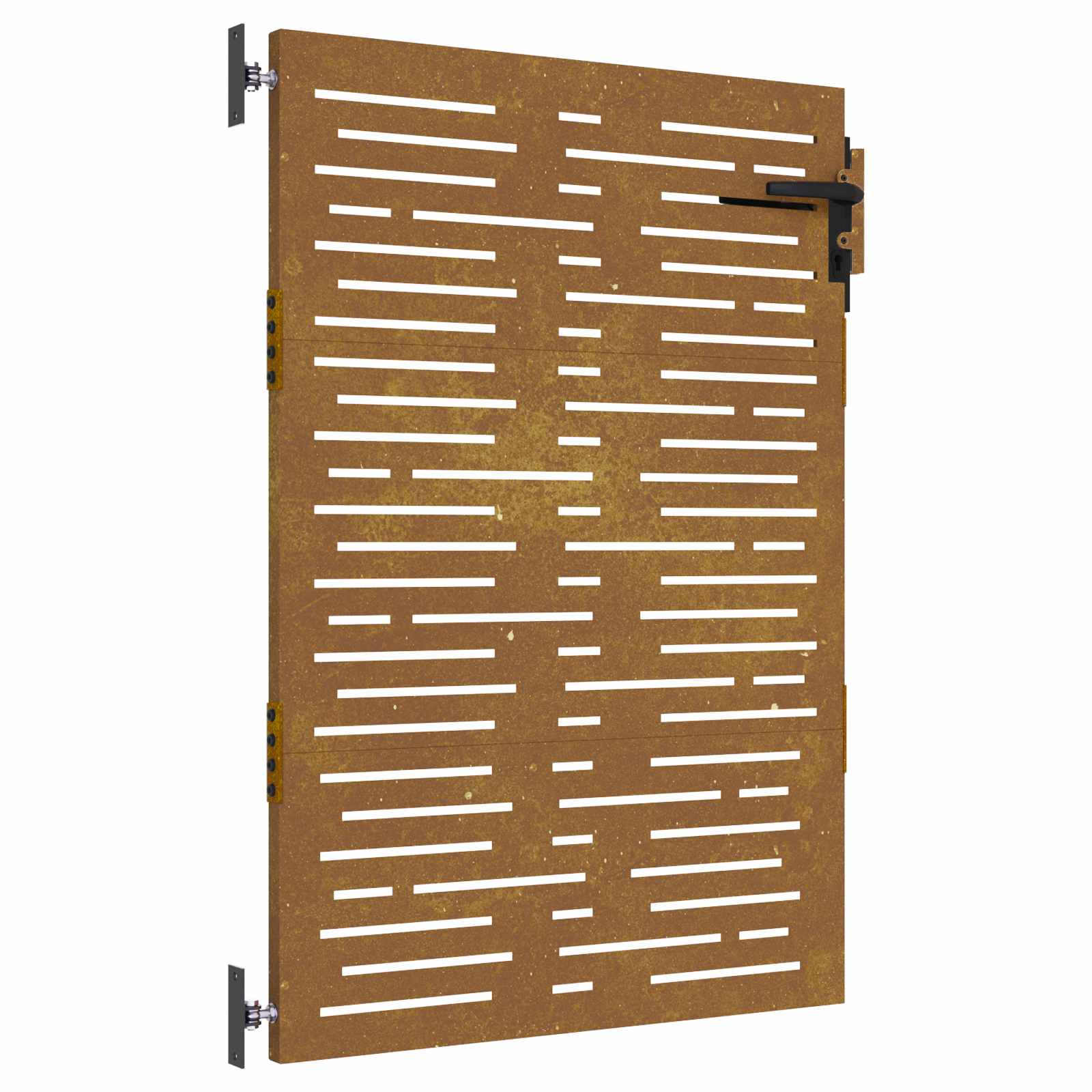 Cancello da giardino 85x150 cm in acciaio Corten design quadrato | homemem39