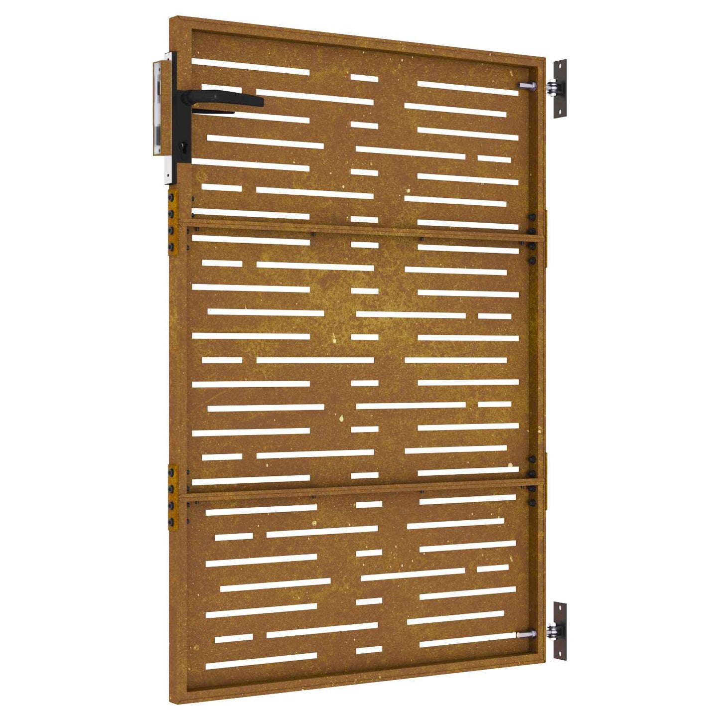Cancello da giardino 85x150 cm in acciaio Corten design quadrato | homemem39