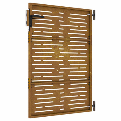 Cancello da giardino 85x150 cm in acciaio Corten design quadrato | homemem39