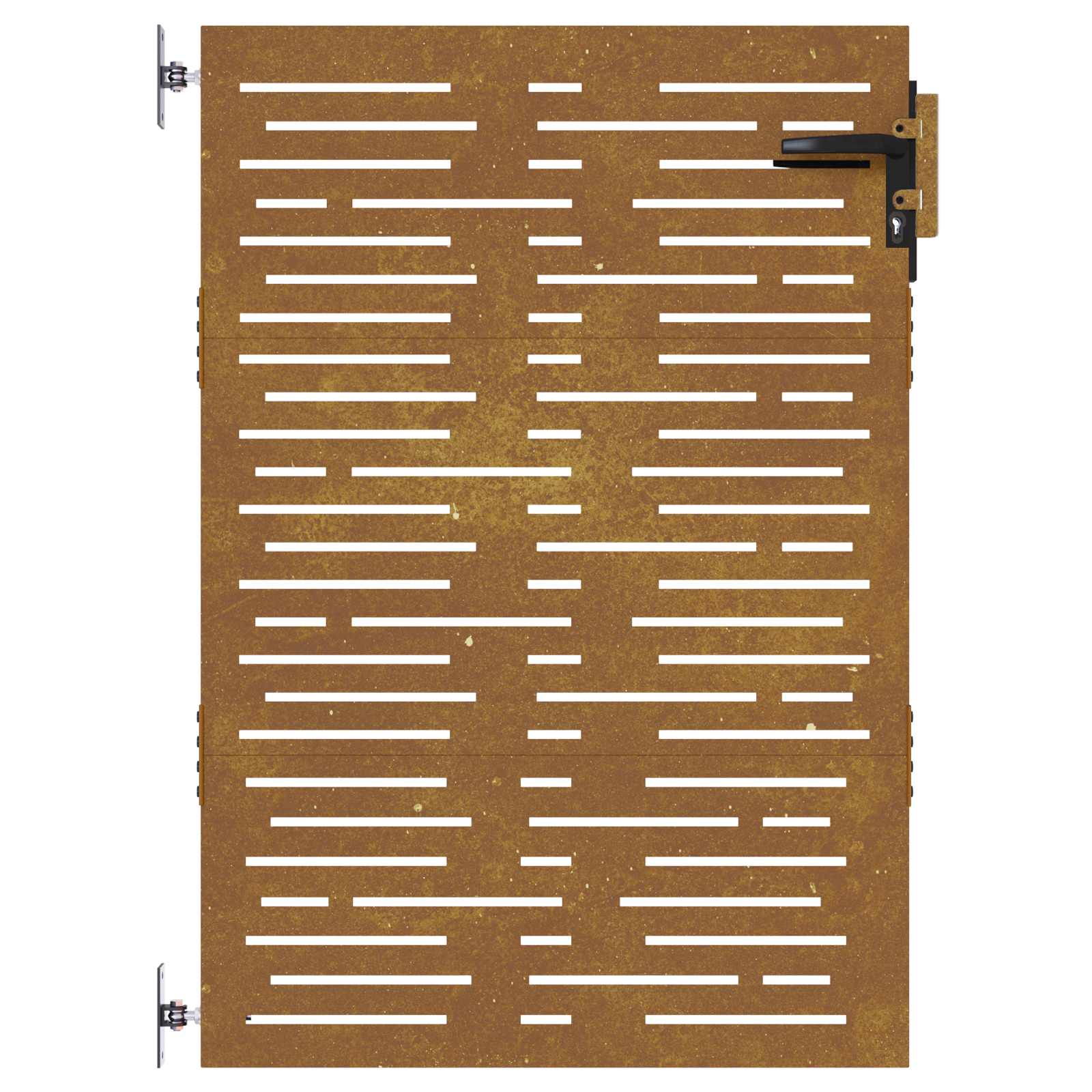 Cancello da giardino 85x150 cm in acciaio Corten design quadrato | homemem39