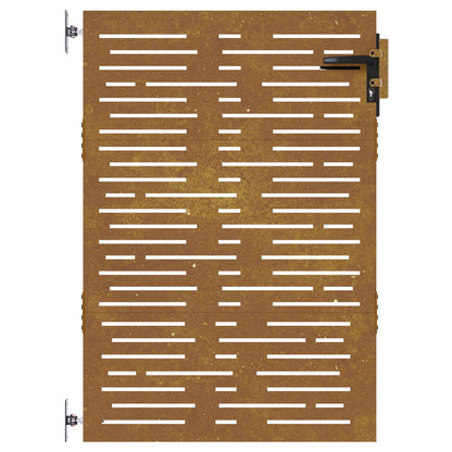 Cancello da giardino 85x150 cm in acciaio Corten design quadrato | homemem39