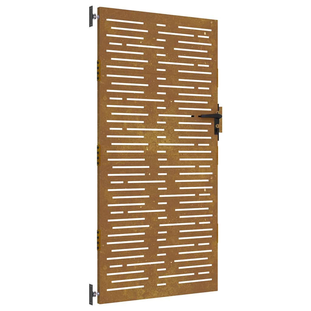 Cancello da giardino 85x175 cm in acciaio Corten design quadrato | homemem39