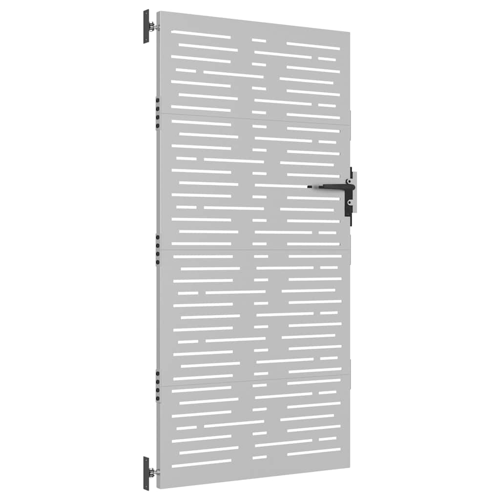 Cancello da giardino 85x175 cm in acciaio Corten design quadrato | homemem39