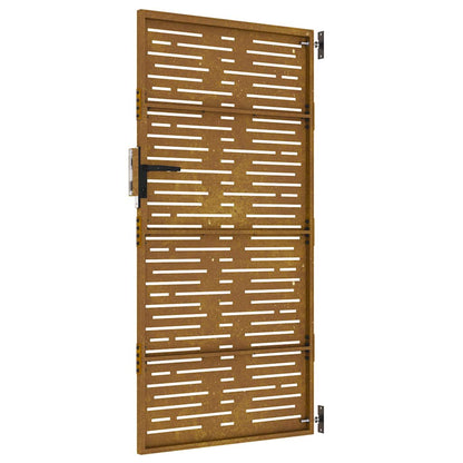 Cancello da giardino 85x175 cm in acciaio Corten design quadrato | homemem39