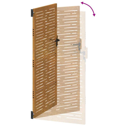 Cancello da giardino 85x175 cm in acciaio Corten design quadrato | homemem39