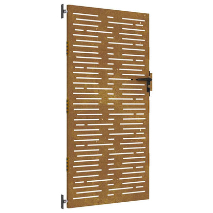 Cancello da giardino 85x200 cm in acciaio Corten design quadrato | homemem39