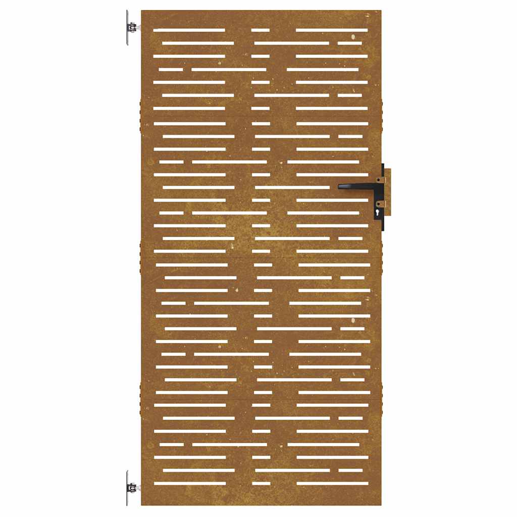 Cancello da giardino 85x200 cm in acciaio Corten design quadrato | homemem39