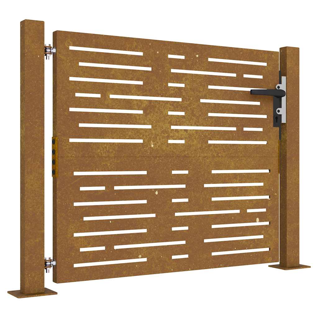 Cancello da giardino 100x75 cm in acciaio Corten design quadrato | homemem39