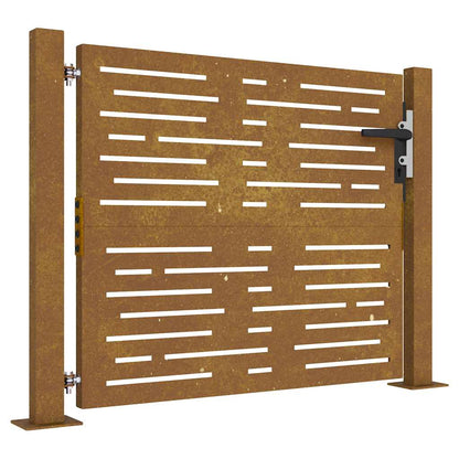 Cancello da giardino 100x75 cm in acciaio Corten design quadrato | homemem39