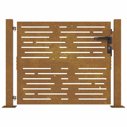 Cancello da giardino 100x75 cm in acciaio Corten design quadrato | homemem39
