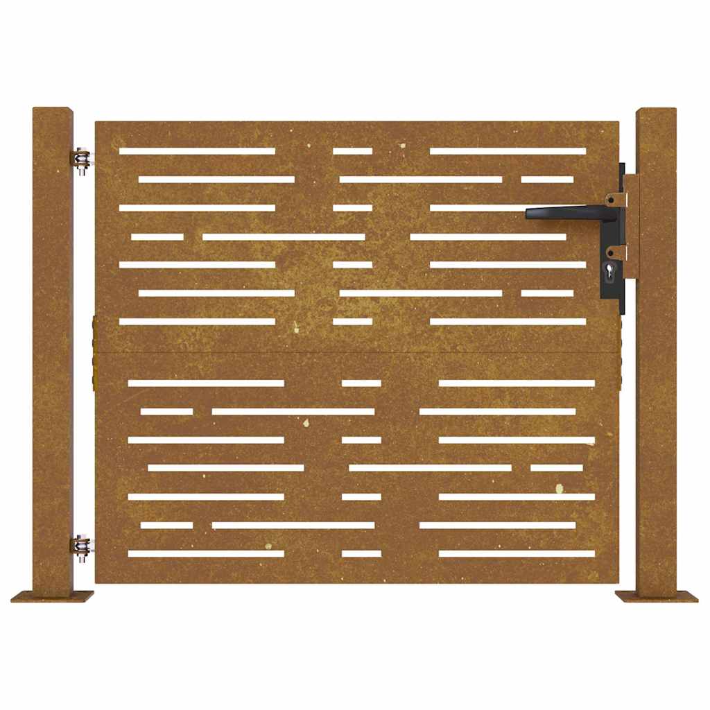 Cancello da giardino 100x100 cm in acciaio Corten design quadrato | homemem39