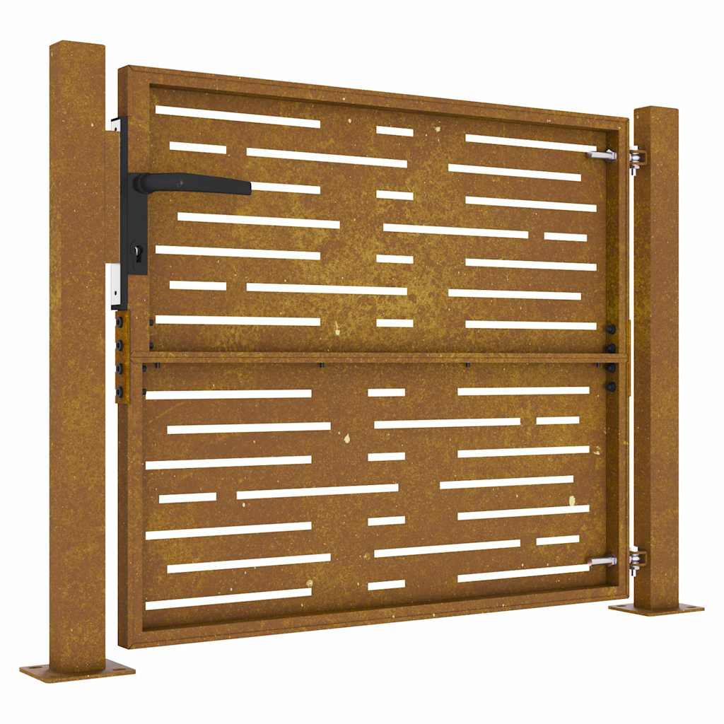 Cancello da giardino 100x100 cm in acciaio Corten design quadrato | homemem39