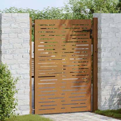 Cancello da giardino 100x125 cm in acciaio Corten design quadrato | homemem39