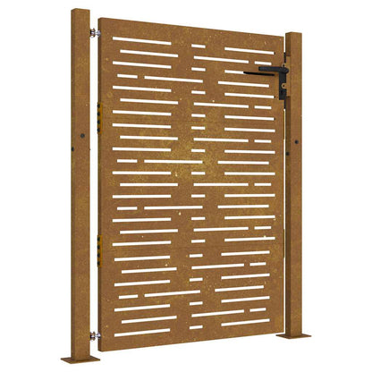 Cancello da giardino 100x150 cm in acciaio Corten design quadrato | homemem39