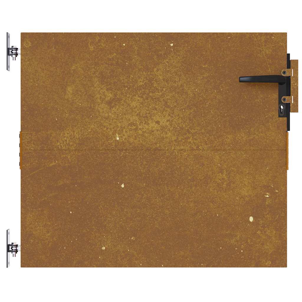 Cancello da giardino 85x125 cm in acciaio Corten design quadrato | homemem39