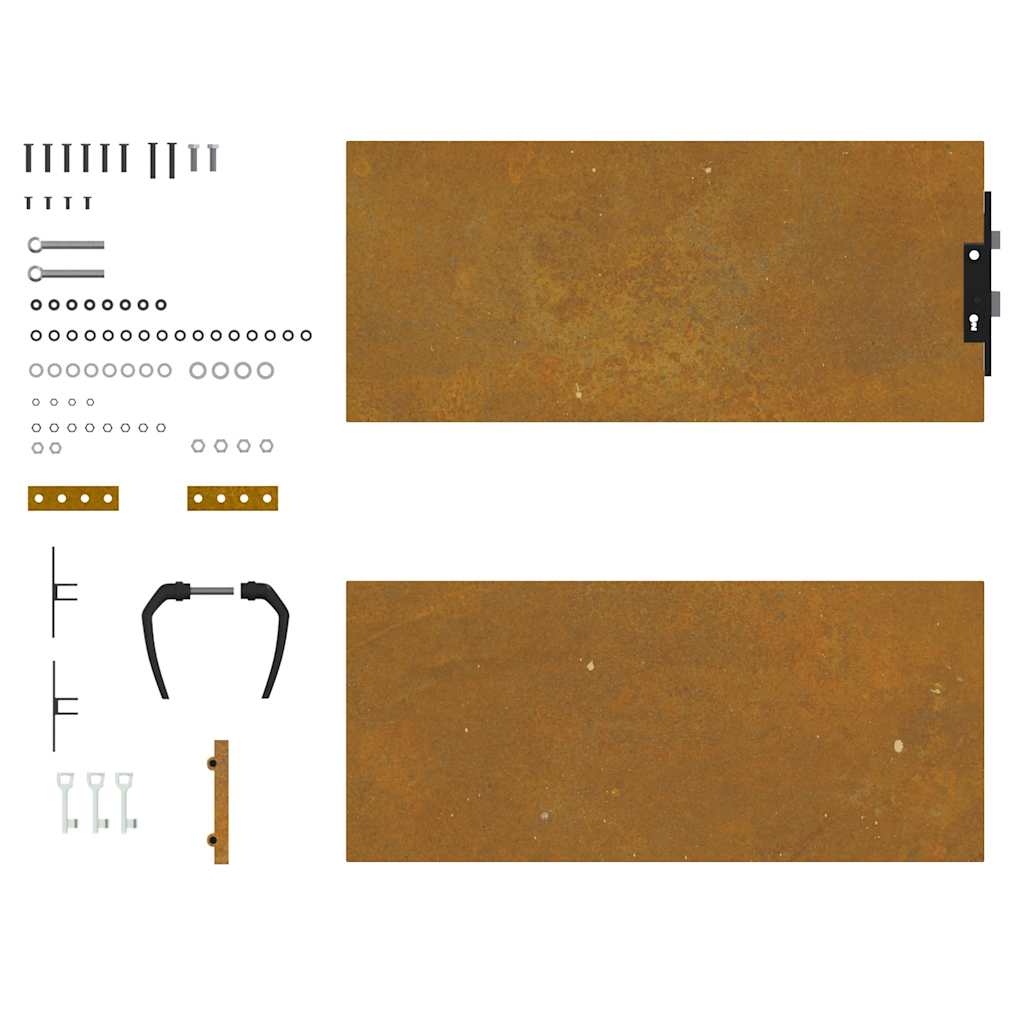 Cancello da giardino 85x125 cm in acciaio Corten design quadrato | homemem39