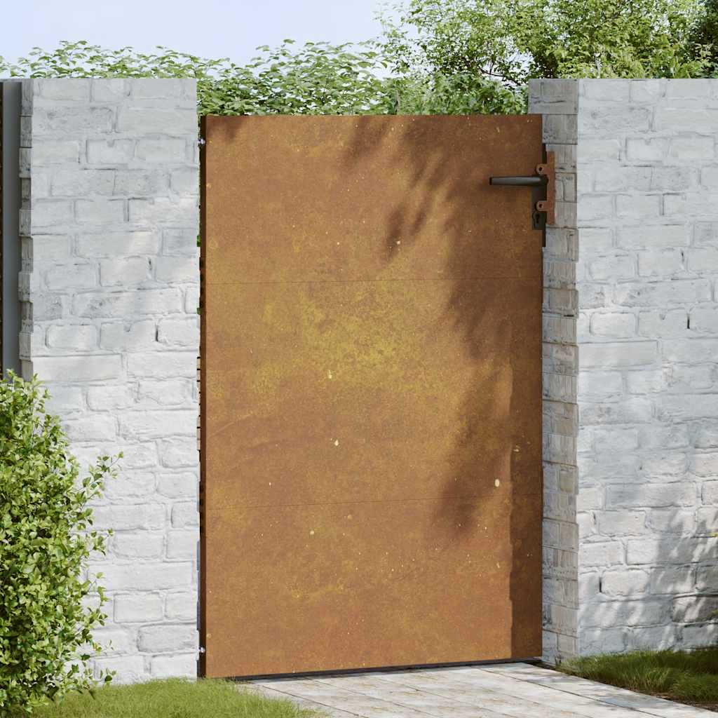 Cancello da giardino 85x125 cm in acciaio Corten | homemem39