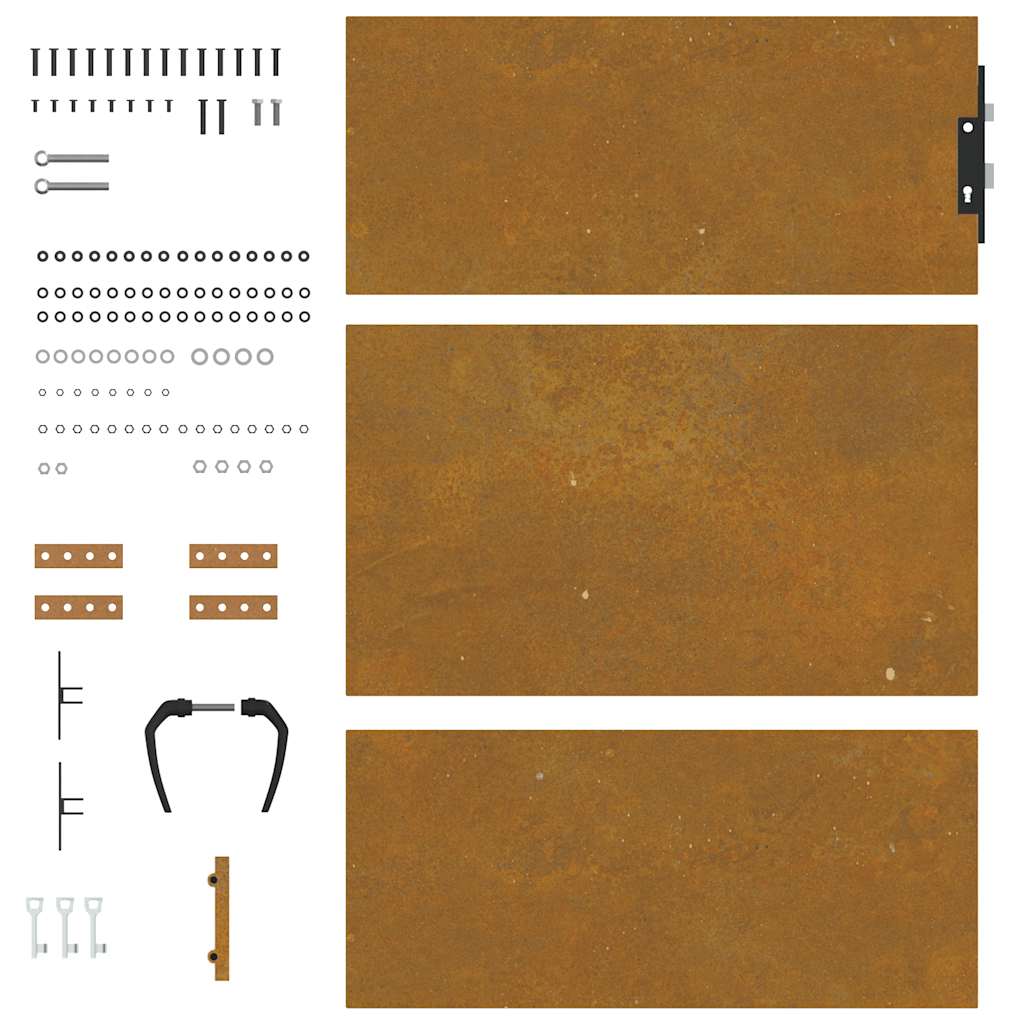 Cancello da giardino 85x125 cm in acciaio Corten | homemem39