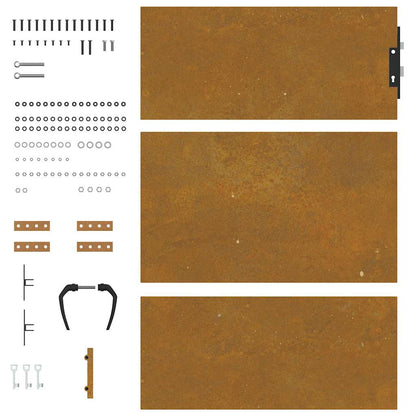 Cancello da giardino 85x125 cm in acciaio Corten | homemem39